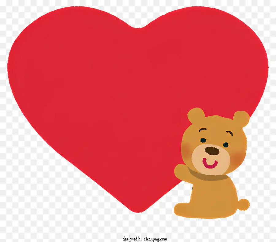 Urso Segurando O Coração，Coração Vermelho PNG