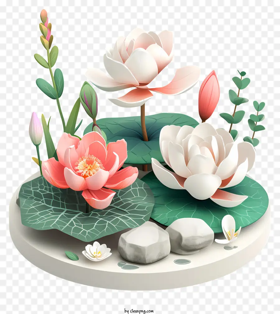 Valentine Flower Art，Vaso PNG