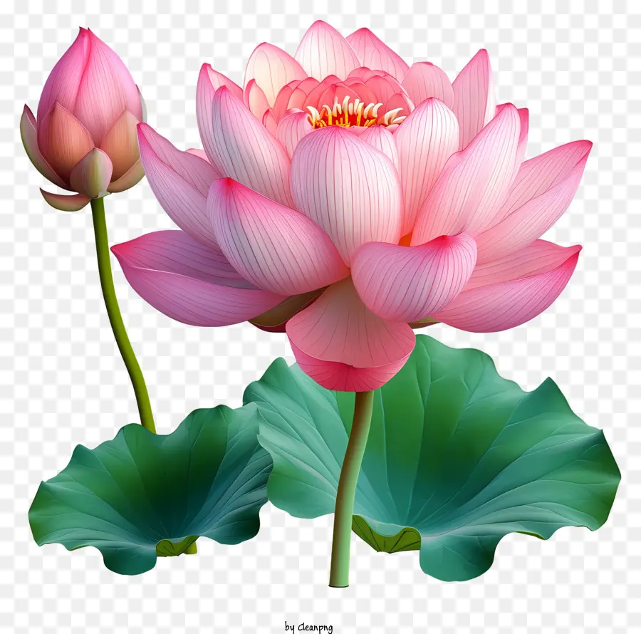 Flor De Lótus De Estilo Realista，Flor De Lótus Rosa PNG