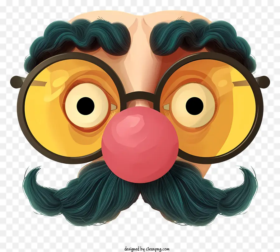 Engraçados óculos De Nariz Groucho Ilustram，Óculos Amarelos Com Nariz Vermelho PNG