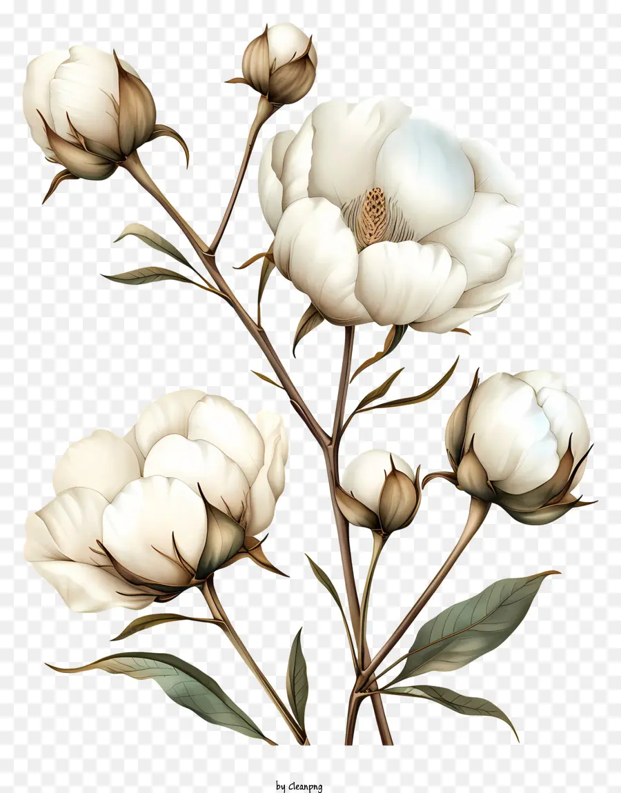 Flores De Algodão，Flor Branca PNG