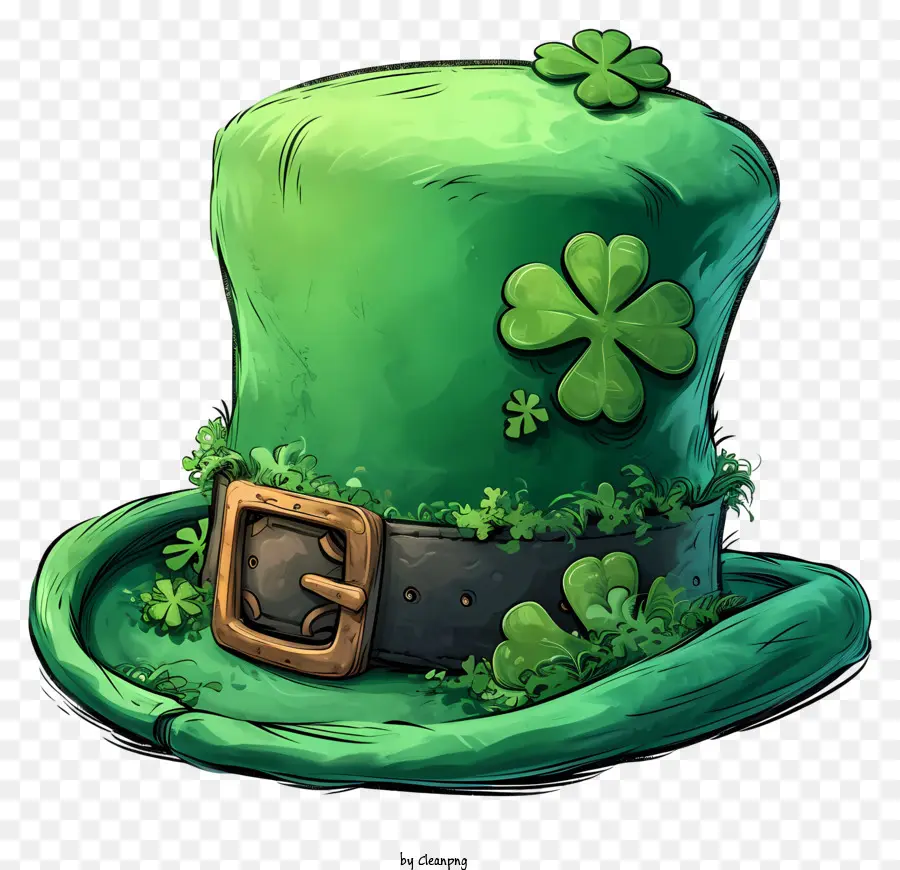 Doodle Style St Patty Bowler Hat，St Patricks Day PNG