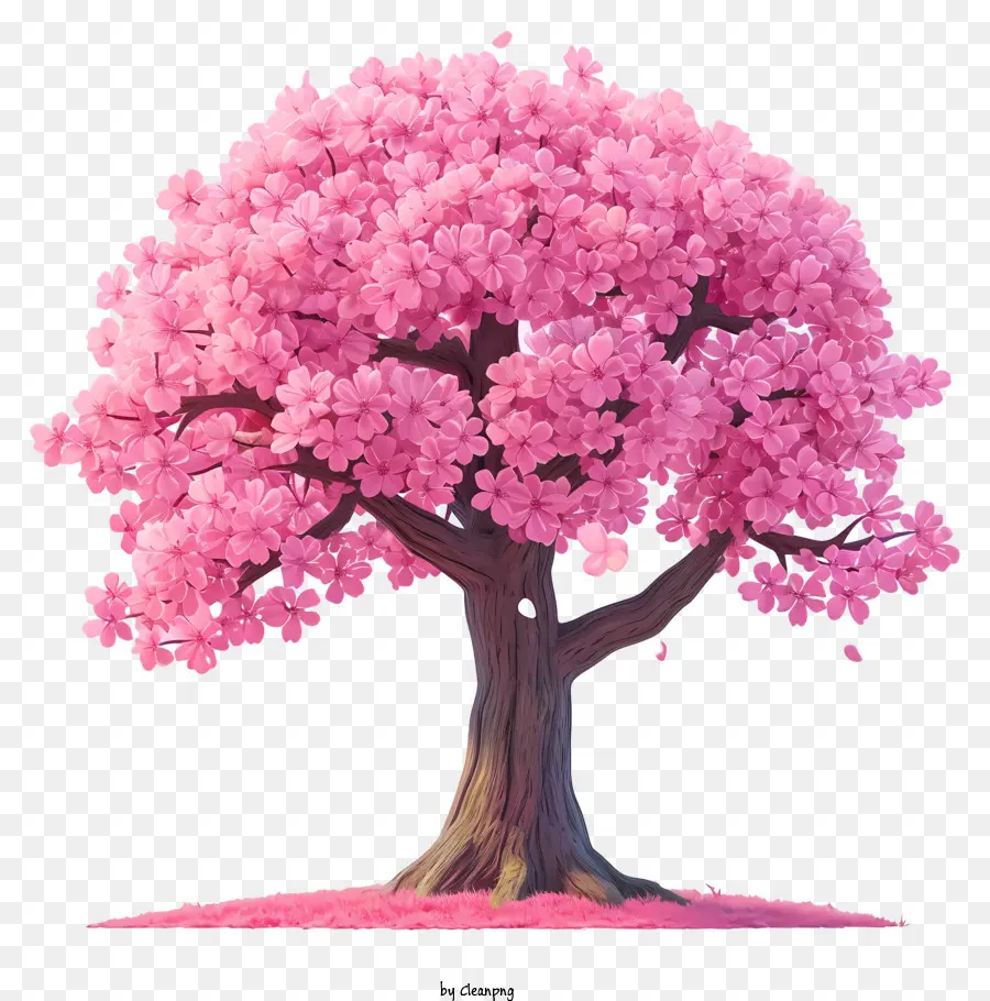 árvore De Flor De Cerejeira Plana，árvore Rosa PNG
