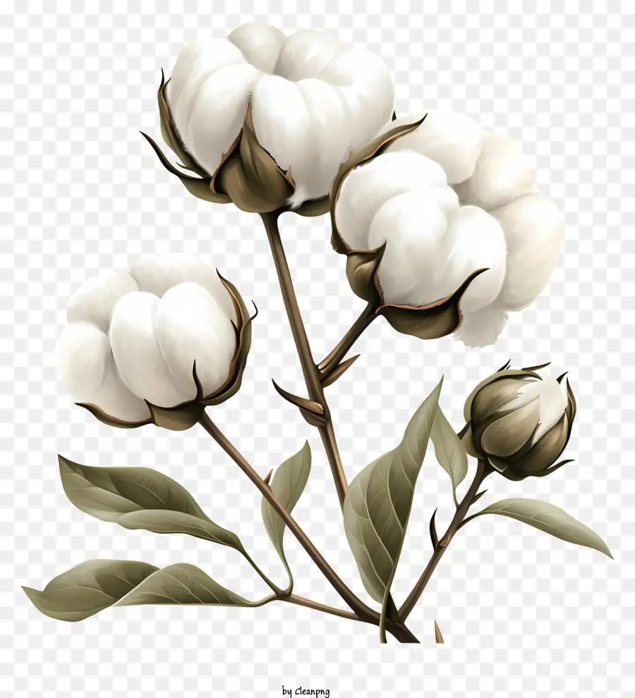 Flores De Algodão，Plantas De Algodão PNG