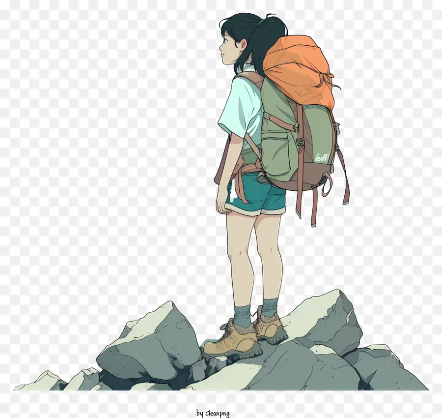 Alpinista Menina，Ilustração Dos Desenhos Animados PNG