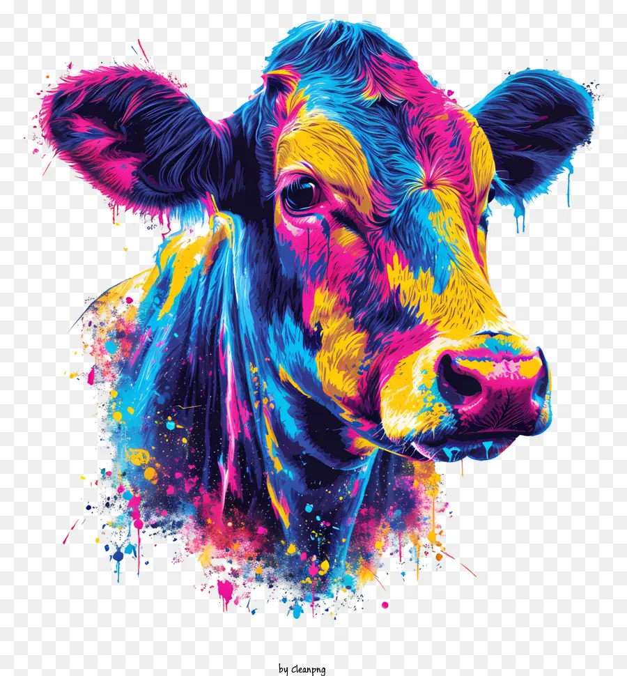 Retrato De Vaca，Vaca Pintada PNG