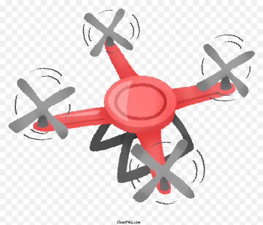 Quadcopter Vermelho，Quatro Lâminas Do Rotor PNG