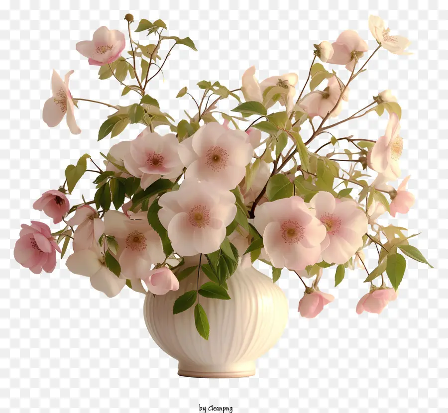 Dog Rose Flower，Vaso Branco PNG