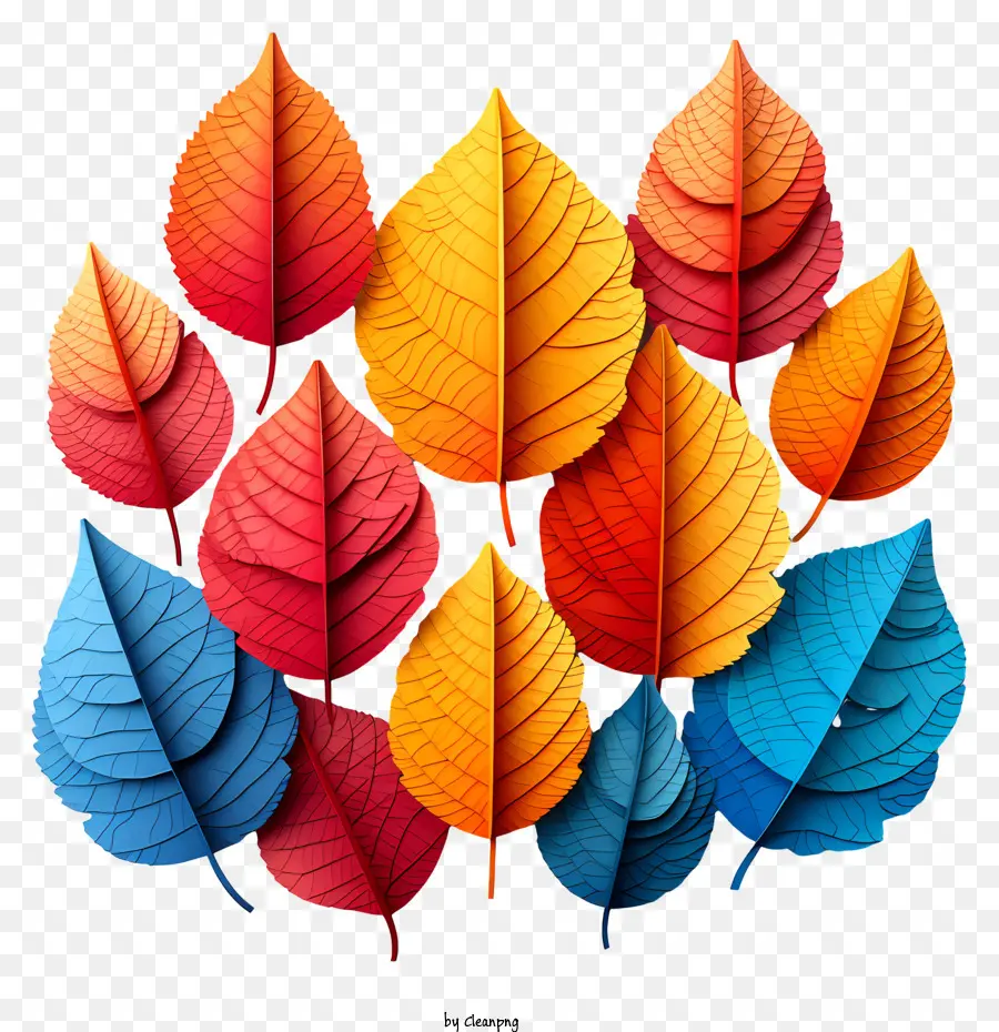 Autumn Leaves，Colorido Folhas PNG