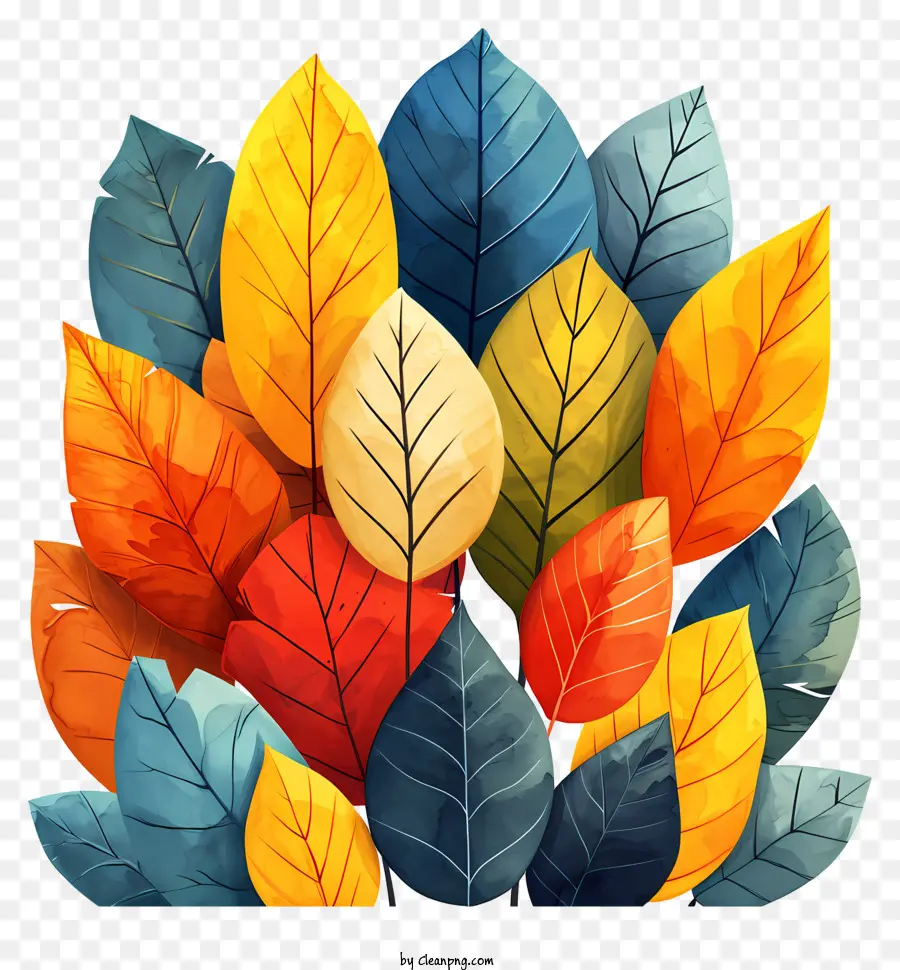 Autumn Leaves，Folhagem Multicolorida PNG