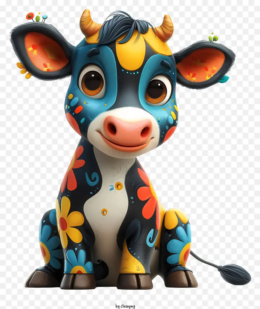 Cartoon Cow，Vaca Expressiva PNG