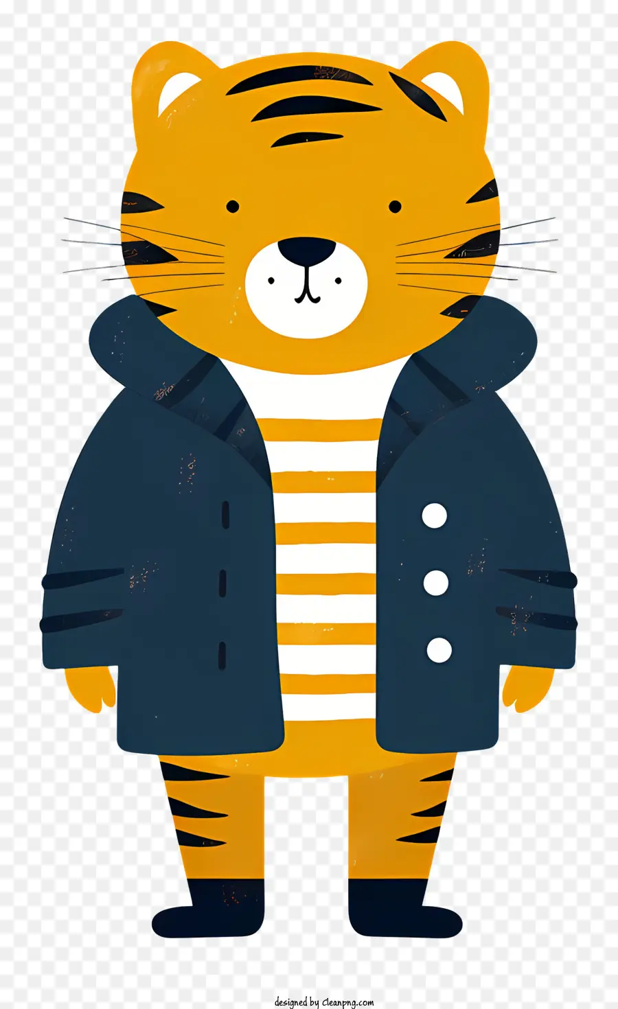 Cartoon Tigre，Camisa Listrada PNG