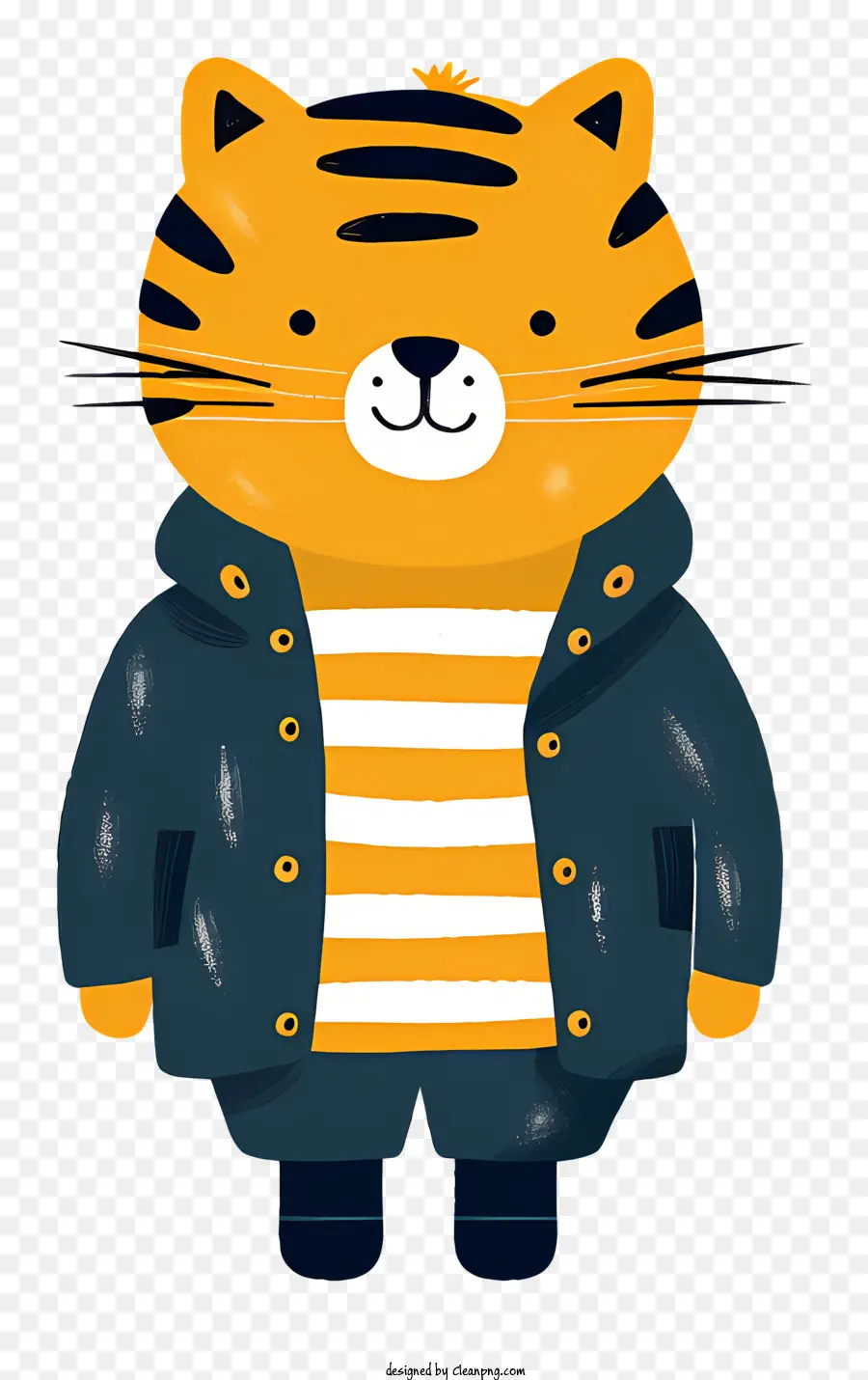 Cartoon Tigre，Camisa Listrada PNG