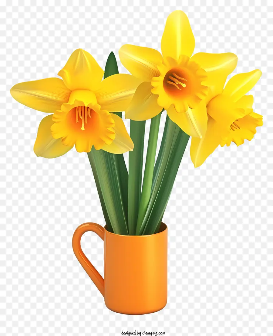 Cartoon 3d Daffodil，Narcisos Amarelos PNG