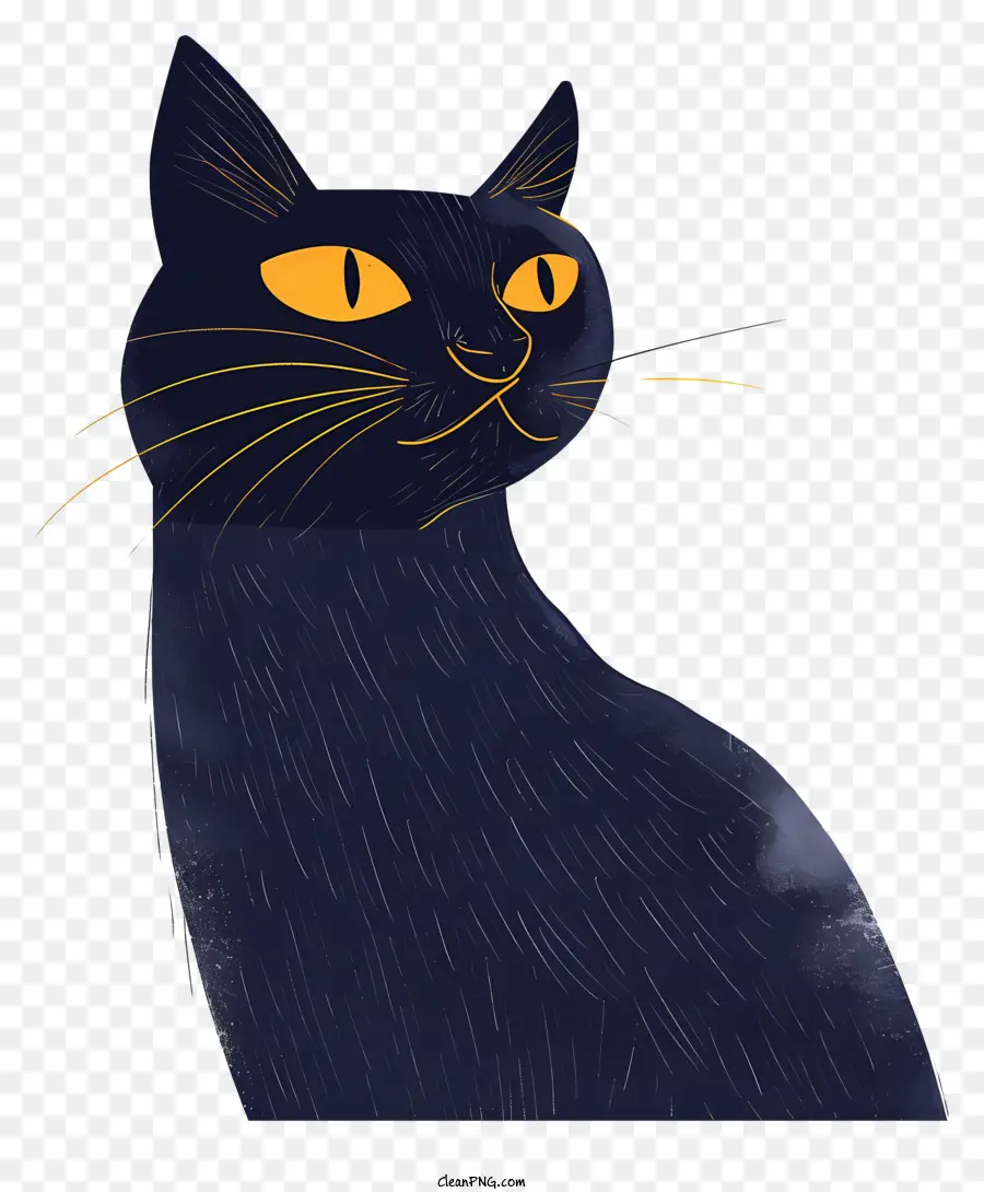 Gato Minimalista，Gato Preto PNG