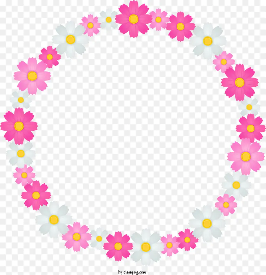 Quadro Do Círculo De Flores，Daisy Wreath PNG
