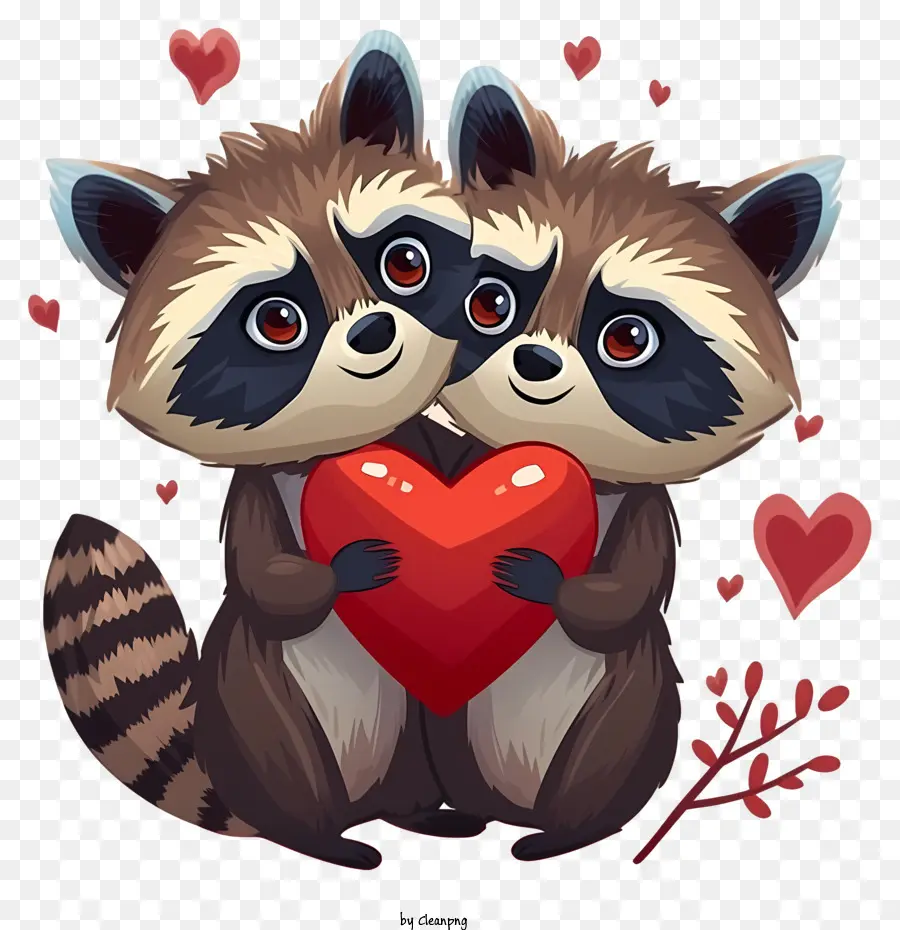 Valentine Raccoon Icon，Ilustração De Guaxinim De Desenhos Animados PNG