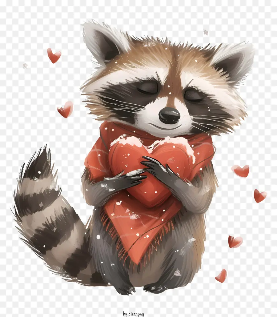 Valentine Raccoon，Bonito Guaxinim PNG