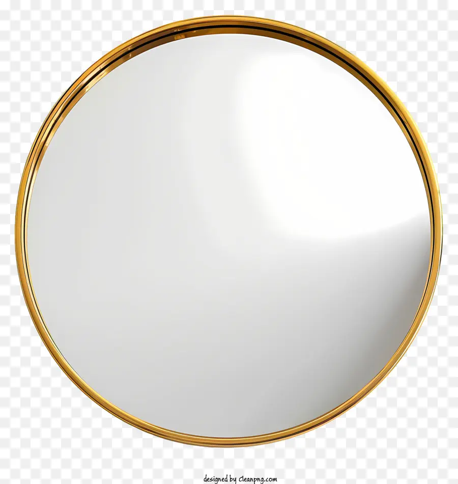 Espelho Circular De Ouro，Espelho De Metal Dourado PNG