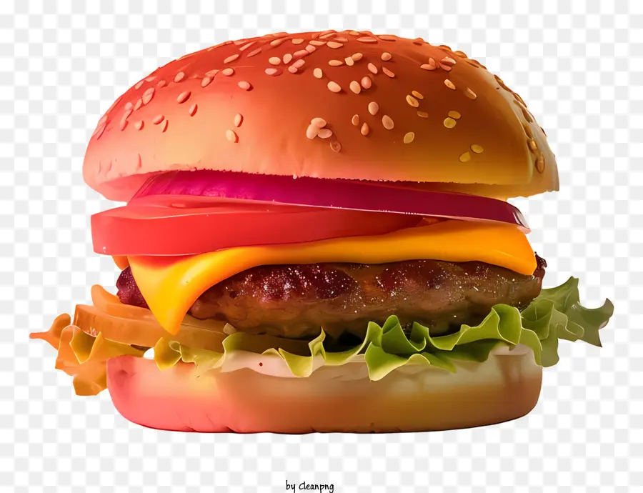 Hamburger，Pão Assado PNG