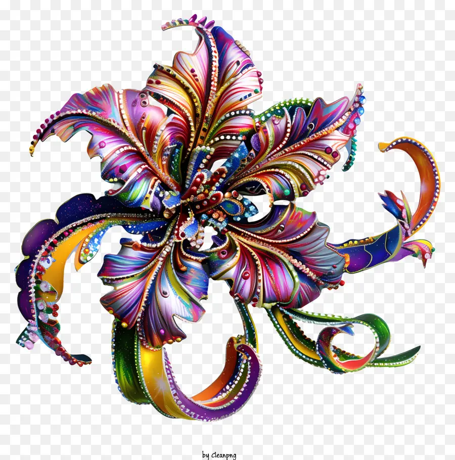 Mardi Gras Flower Art，Design Floral PNG