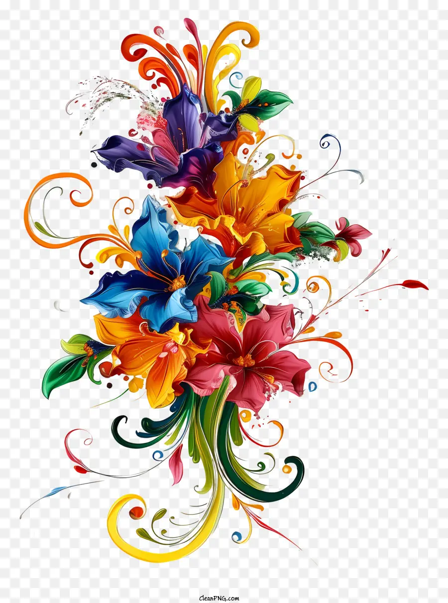 Mardi Gras Flower Art，Bouquet Of Flowers PNG