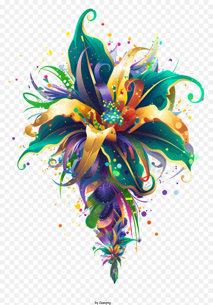 Arte De Flores Do Mardi Gras，Flor PNG