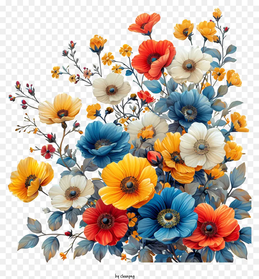 Fundo De Padrão Floral，Bouquet Of Flowers PNG