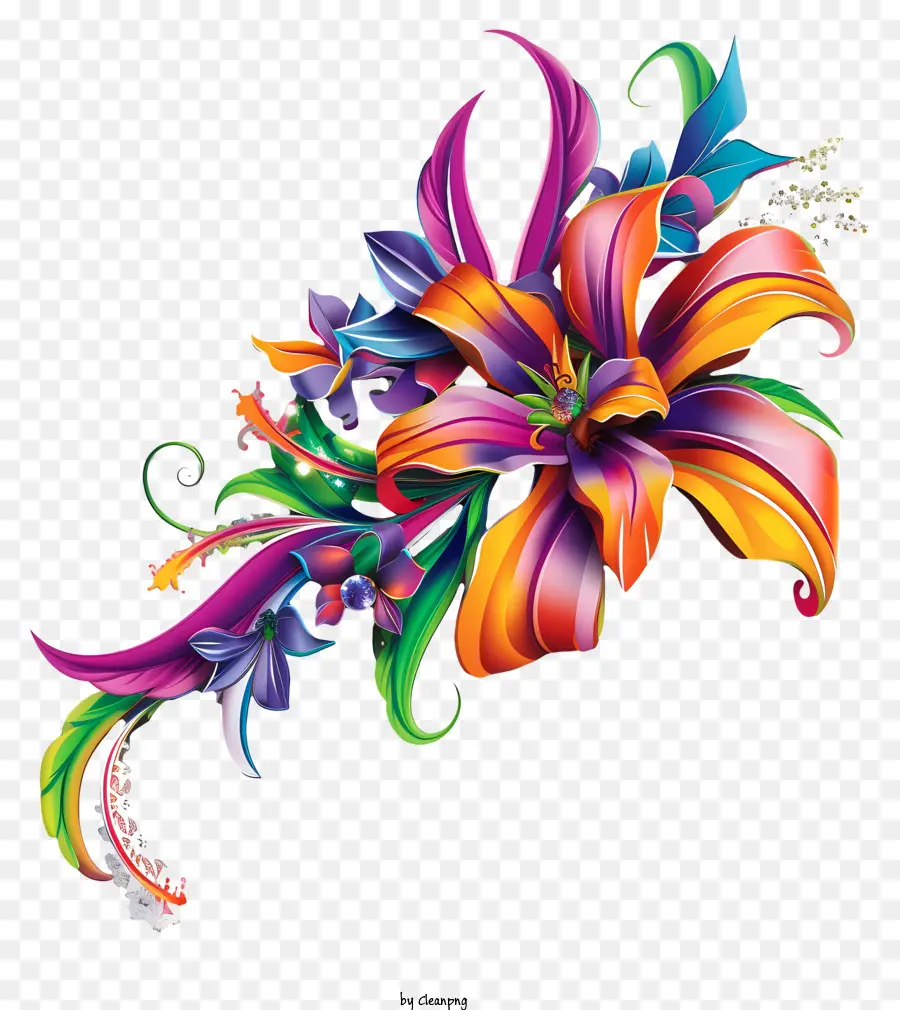 Arte De Flores Do Mardi Gras，Lily PNG