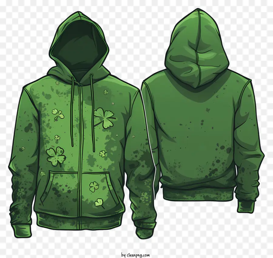 Hoodies Do Dia De St Patricks，Moletom Verde Com Capuz PNG