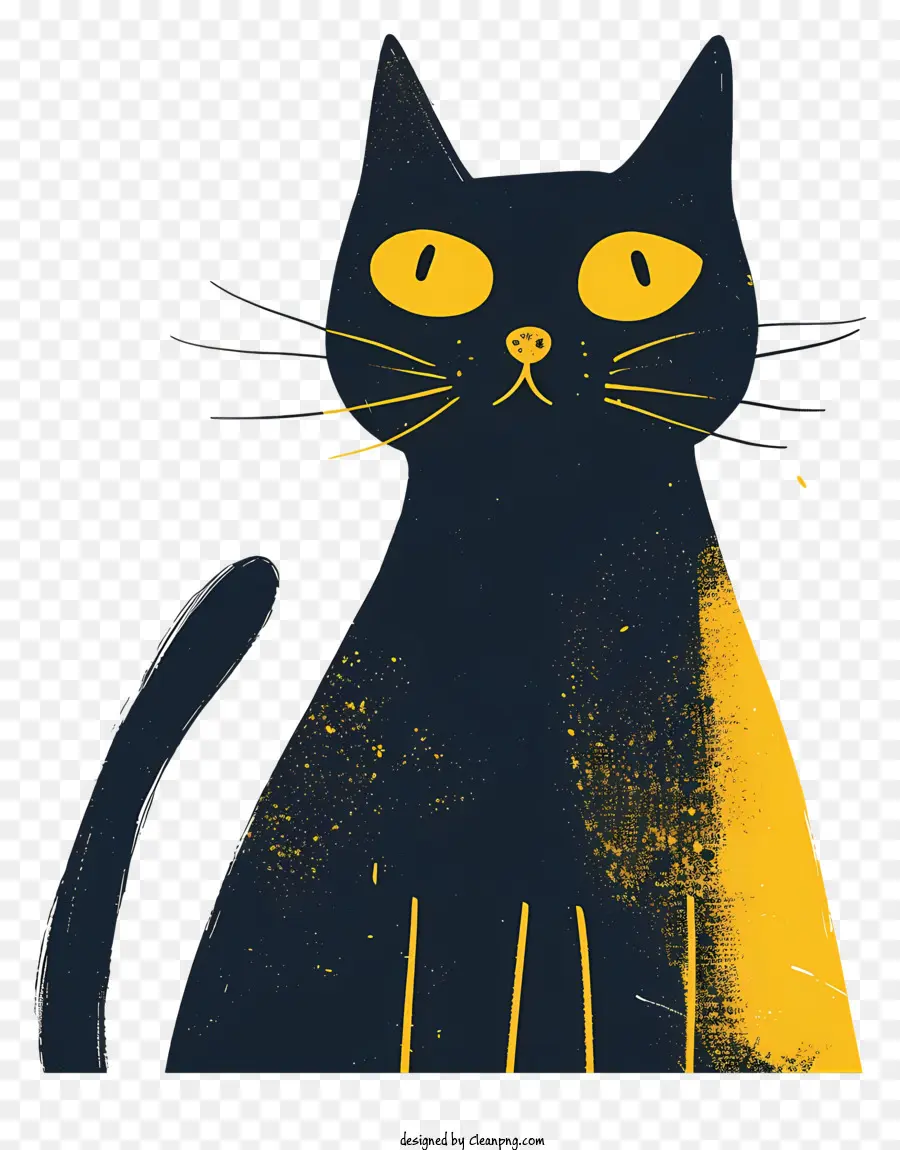 Gato Minimalista，Gato Preto PNG