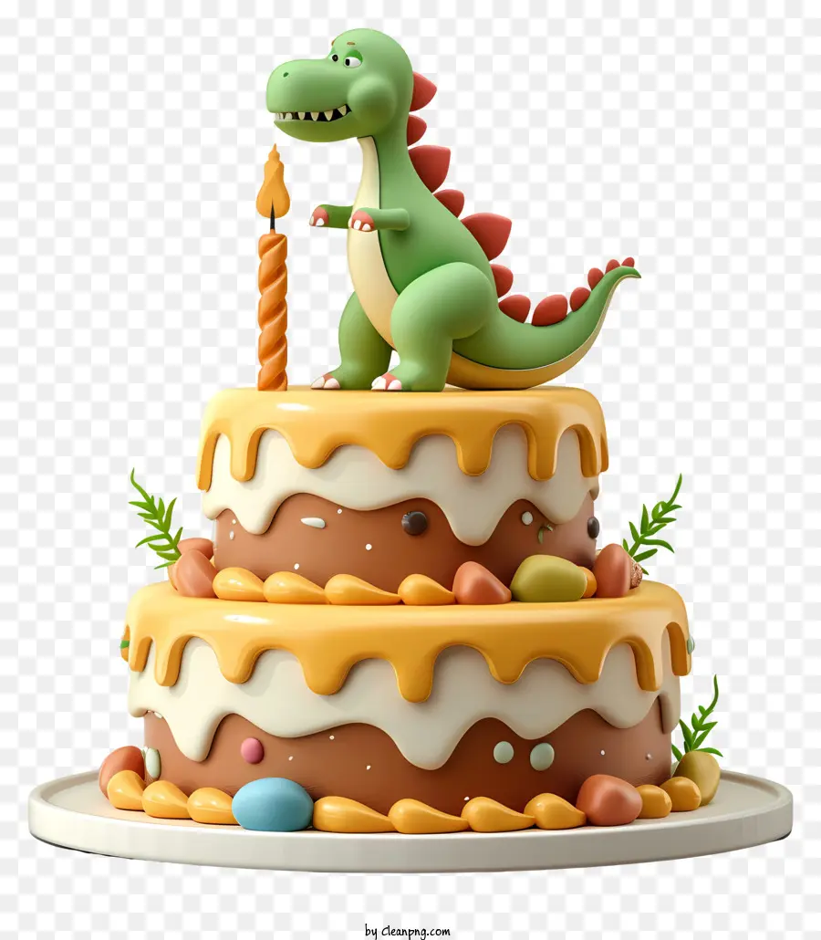 Bolo De Aniversário De Dinossauro，Decoração Do Bolo PNG