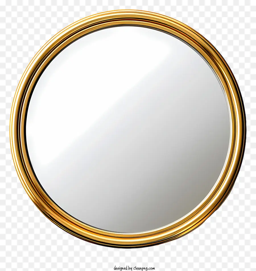 Espelho Circular De Ouro，Espelho De Aro De Ouro PNG