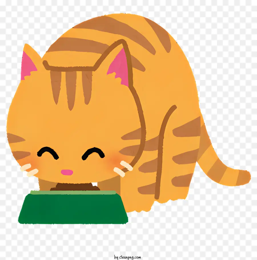 Gato De Desenho Animado，Comendo Gato PNG