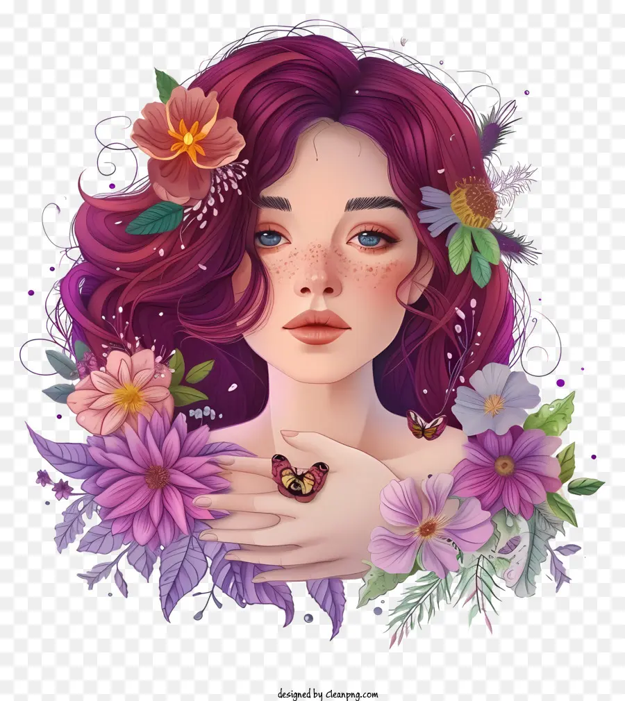 Mulher E Flores Pastel，Young Girl PNG