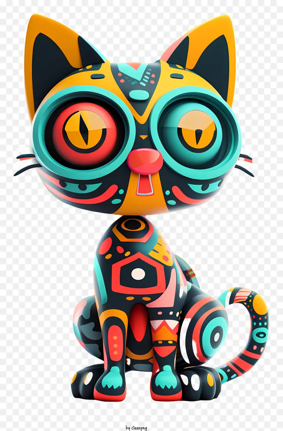 Gato Fantasioso，Gato Colorido PNG