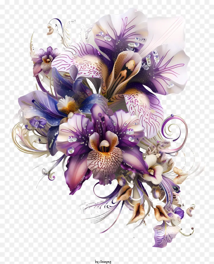 Arte Com Flores Do Carnaval，Orquídeas PNG