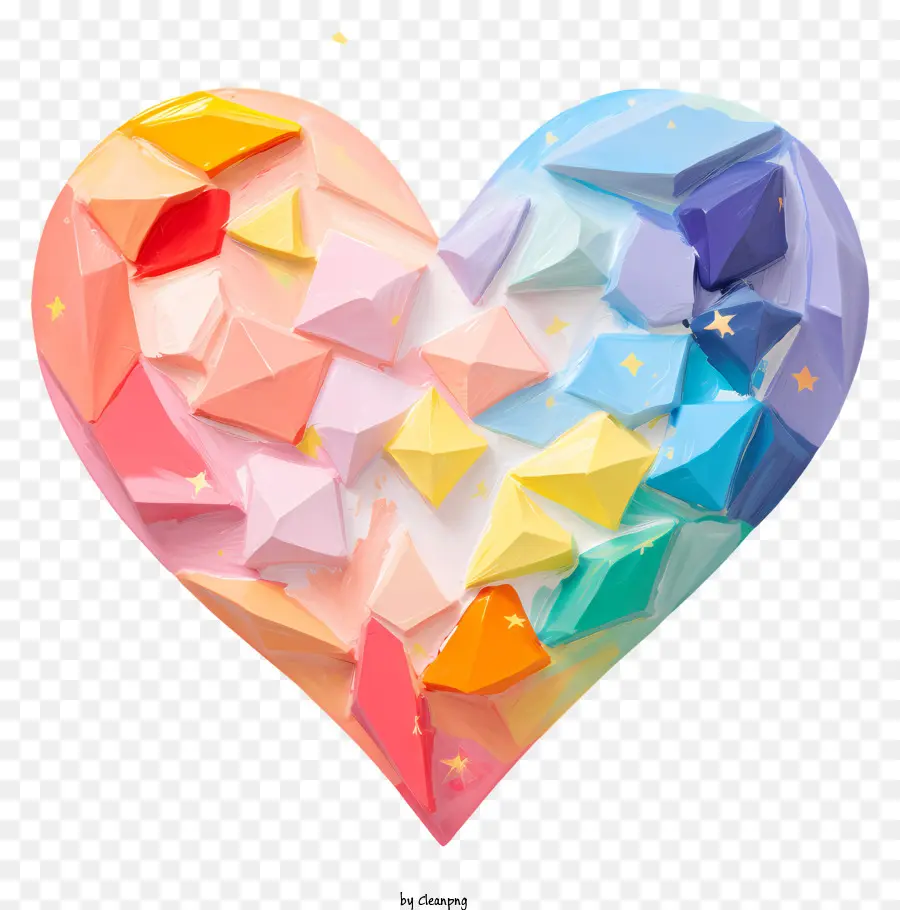 Coração，Colorido Triângulos PNG