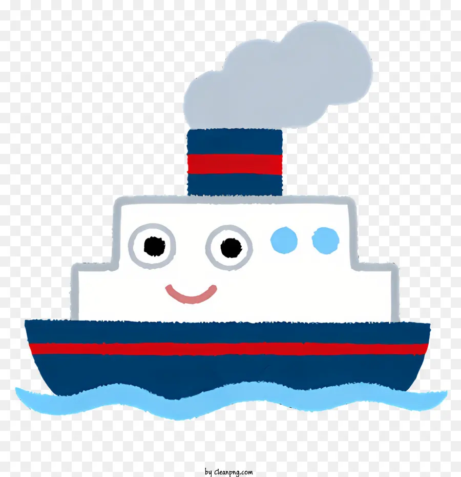 Steamship，Navio A Vapor Vermelho E Branco PNG
