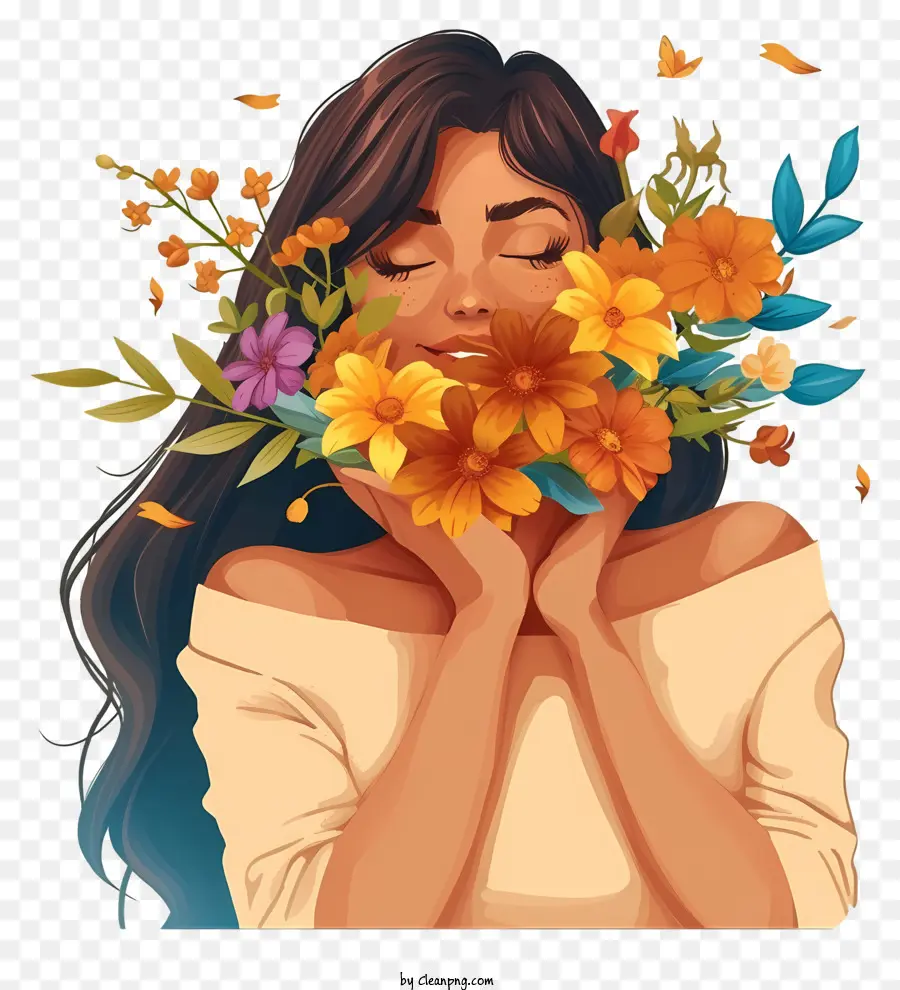 Mulher E Flores Emoji，Bouquet Of Flowers PNG