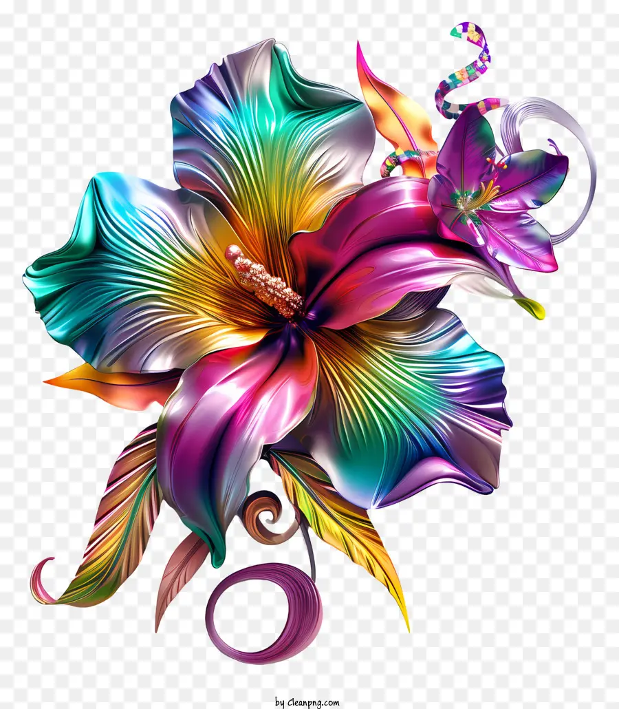 Arte De Flores Do Mardi Gras，Flores Coloridas PNG