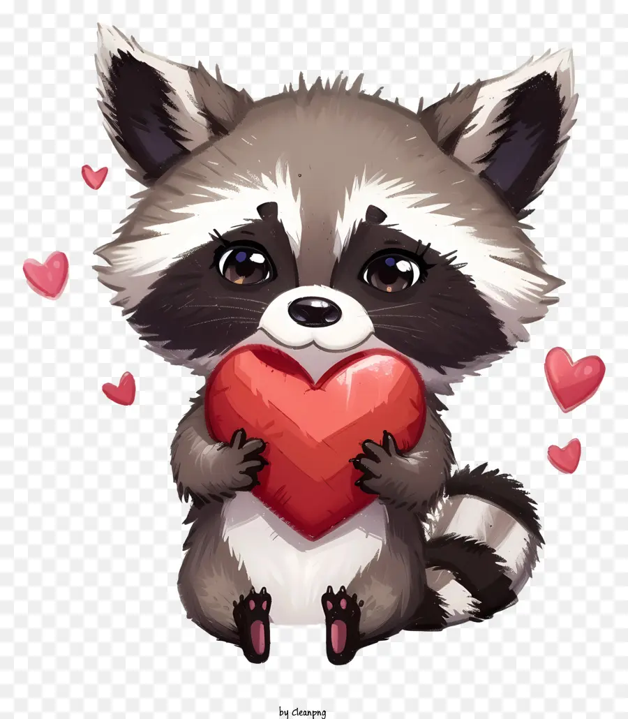 Valentine Raccoon，Bonito Guaxinim PNG