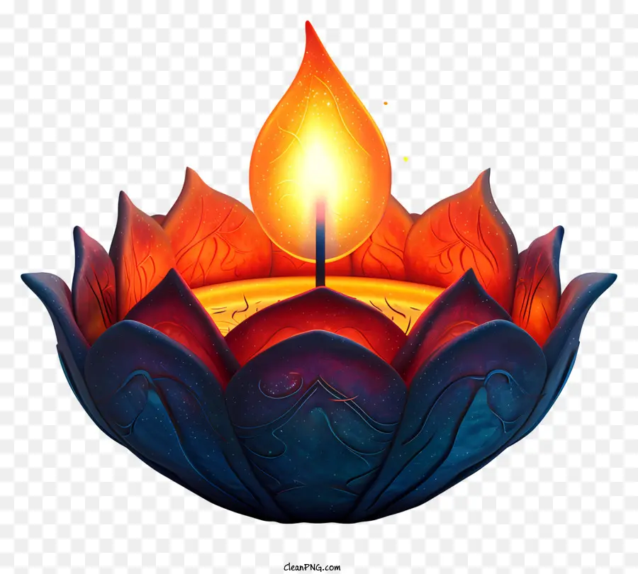 Lâmpada De Diwali，Lotus Vandle PNG
