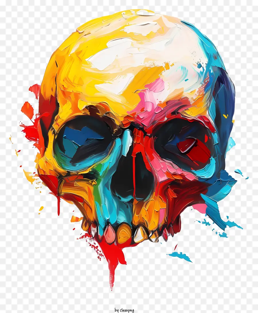 A Morte Do Crânio，Pintura Colorida PNG