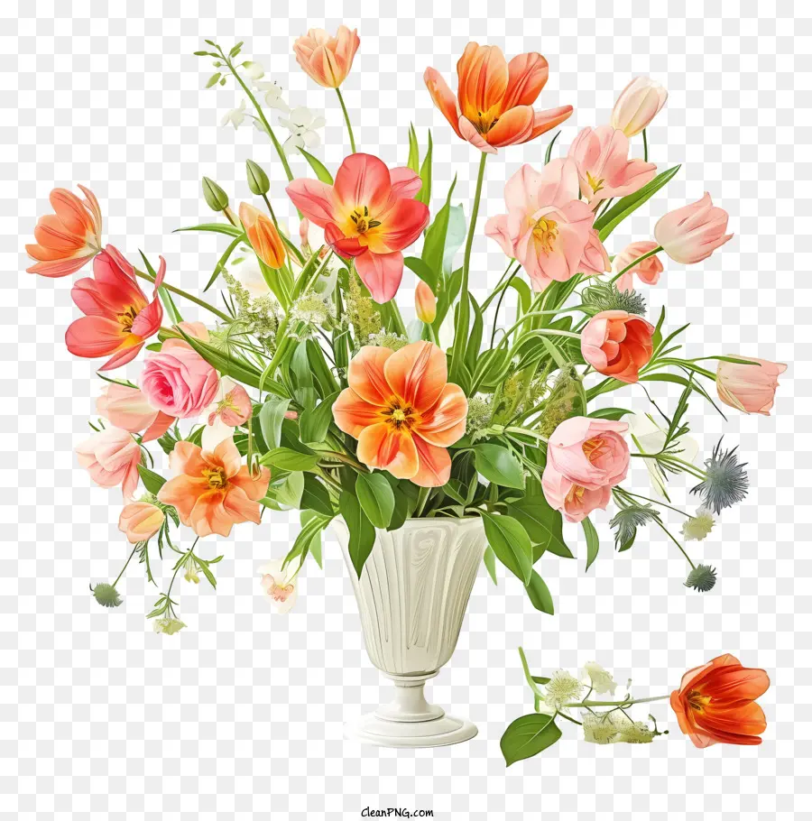 Ilustrar O Arranjo De Flores Elegante，Vaso PNG