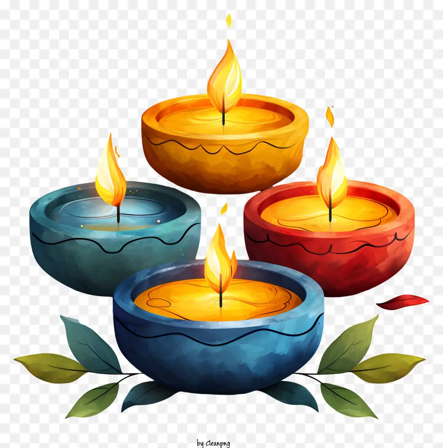 Lâmpada De Diwali，Velas Coloridas PNG