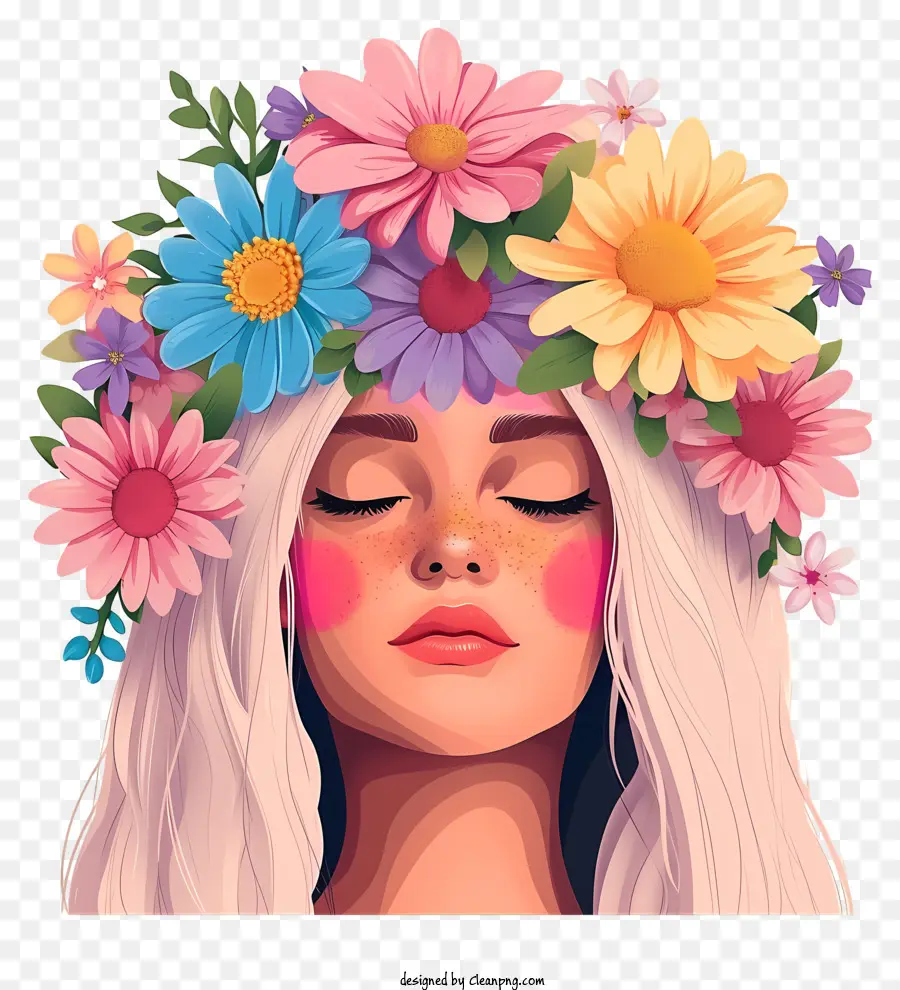 Mulher E Flores Emoji，Flower Crown PNG