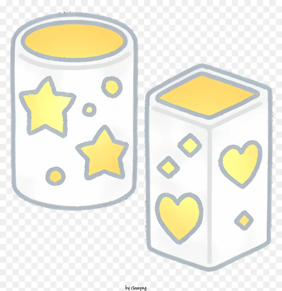 Velas Amarelas E Brancas，Designs De Vela Em Forma De Estrela PNG
