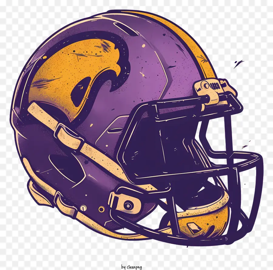 Capacete De Futebol，Design Amarelo E Roxo PNG