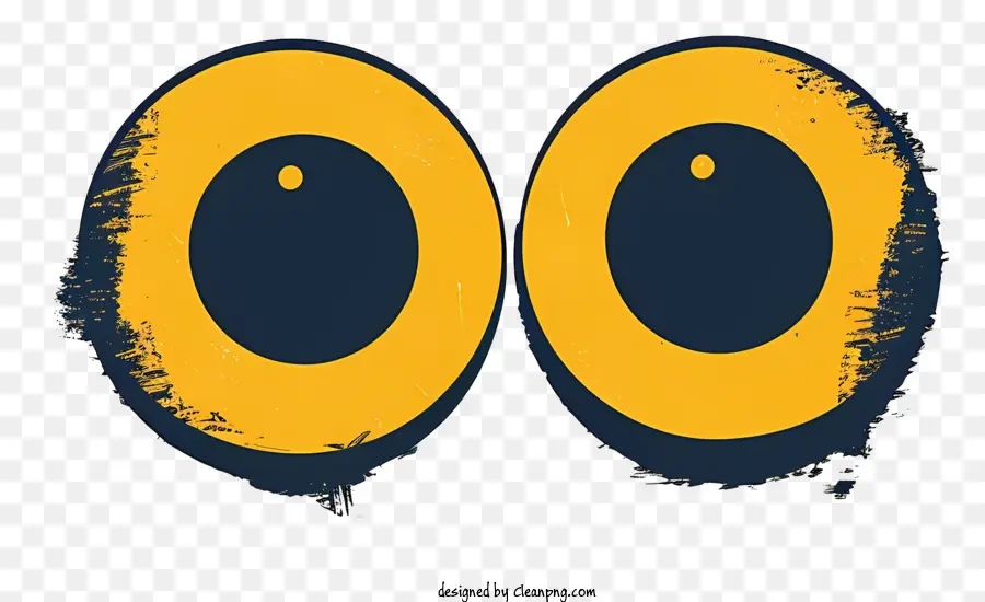 Googly Dos Olhos，Olhos Amarelos E Negros PNG